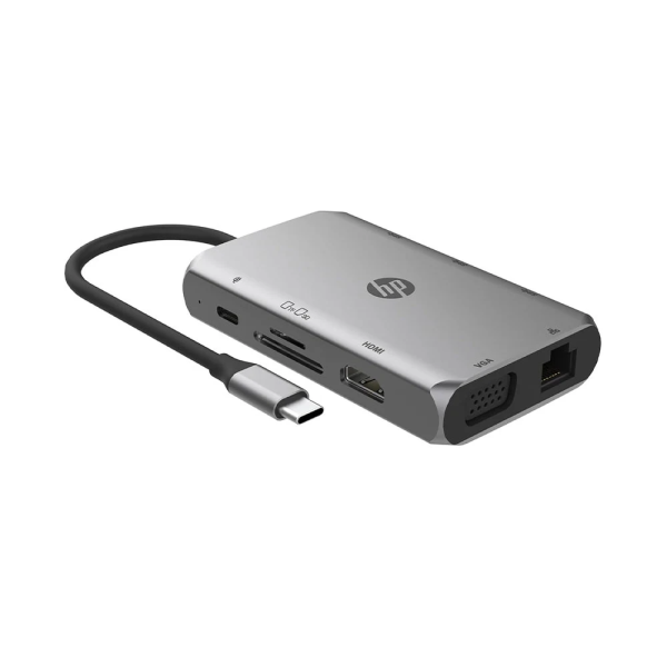 Bộ chia/ Hub HP 9 in 1 DHC-TC236 HDMI / VGA / Ethernet RJ45 / 3 x USB-A / Sạc nhanh USB-C / SD / microSD (8G9Q9AA)